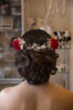 сватба, аксесоар, коса, сватбен, венец, рози, естестевни