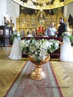 кръщене, декорация, купел, ресторат, венец