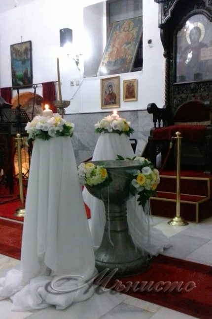 кръщене, декорация, купел, църква,бяло