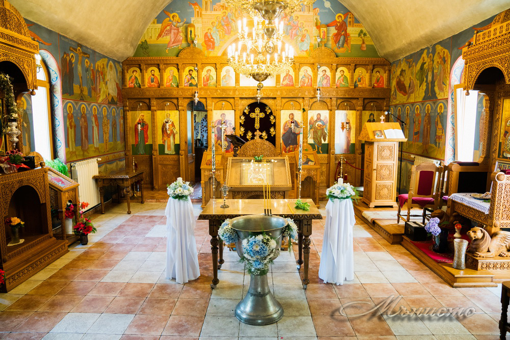 кръщене, декорация, купел, църква,синьо