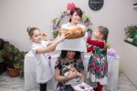 декорация, погача, кръщене, момиче, венче