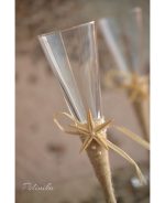 чаши за шампанско, сватбени чаши, морска свата, чаши с морска звезда