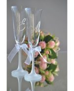 сватбени чаши сваровски, сватбени чаши с инициали