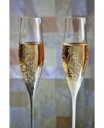 сватбени чаши, чаши за шампанско, бяло и черно