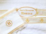 кърпа за кръщене, народен стил, гайтани, шевици, бродирана хавлия
