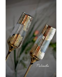 сватбени чаши, чаши за шампанско, с рози