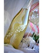 сватбено шампанско, декорирано шампанско, рисувана бутилка