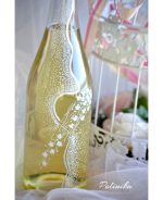 сватбено шампанско, декорирано шампанско, рисувана бутилка