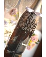 декорирано шампанско за сватба, сватбено шампанско