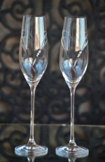сватбени чаши, чаши за шампанско, декорирани чаши