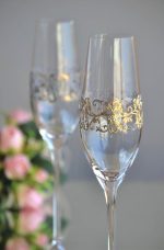 сватбени чаши, чаши за шампанско, с надпис