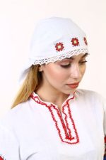кърпа за глава с български шевици, бродирана кърпа, детски носии