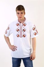 мъжка риза с шевици, бродирана, за носия, за кръстник, кенарена