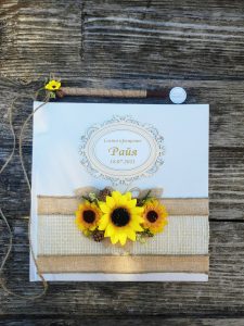 книга за гости,комплекти с слънчогледи, декорация със слънчогледи