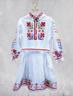 детска носия за момиче, рокля с шевици за момиче, дълга риза с шевици, женска носиа