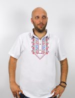 мъжка блуза с шевици, тениска с шевици, за мъж, с бродерия