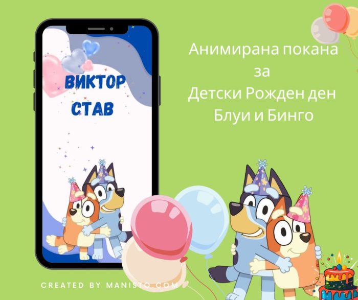 Анимирана покана за Рожден ден - тема Блуи и Бинго - Image 1