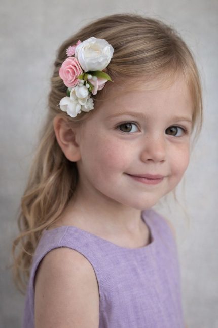 детски аксесоари за коса, щипка с цветя за дете, венче за шаферка