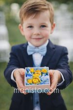 Поставка за халки  Цветна феерия - синьо и жълто