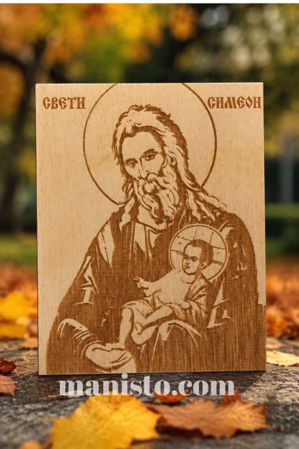 икона на свети симеон стълпник, лазарно гравирана икона
