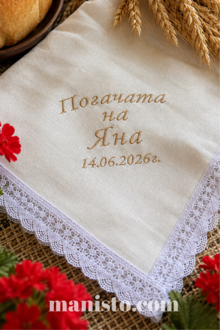 месал за хляб, бродиран месал, кърпа за погача
