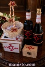 сватбен комплект с шевици, сватбени шевици, канатица, кутия за халки с шевици