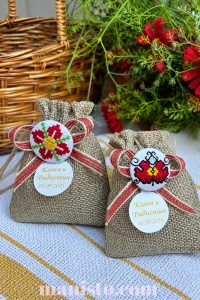 бонбониера за гостите, с български шевци, бродирани шевици, сватба, кръщене, юбилей , сувенири за гостите