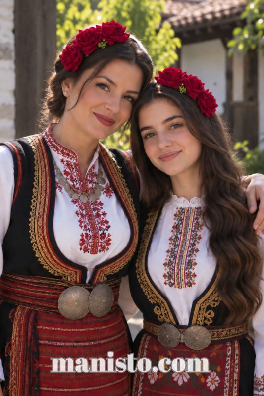 женска носия, диадема за носия с рози, за фотосесия, майка и дъщеря